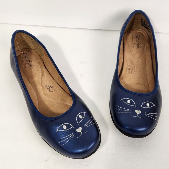 Soft Style Loafers Kitty Cat Hush Puppies  Slip On Flats Shoes Size 9.5 - Picture 1 of 10